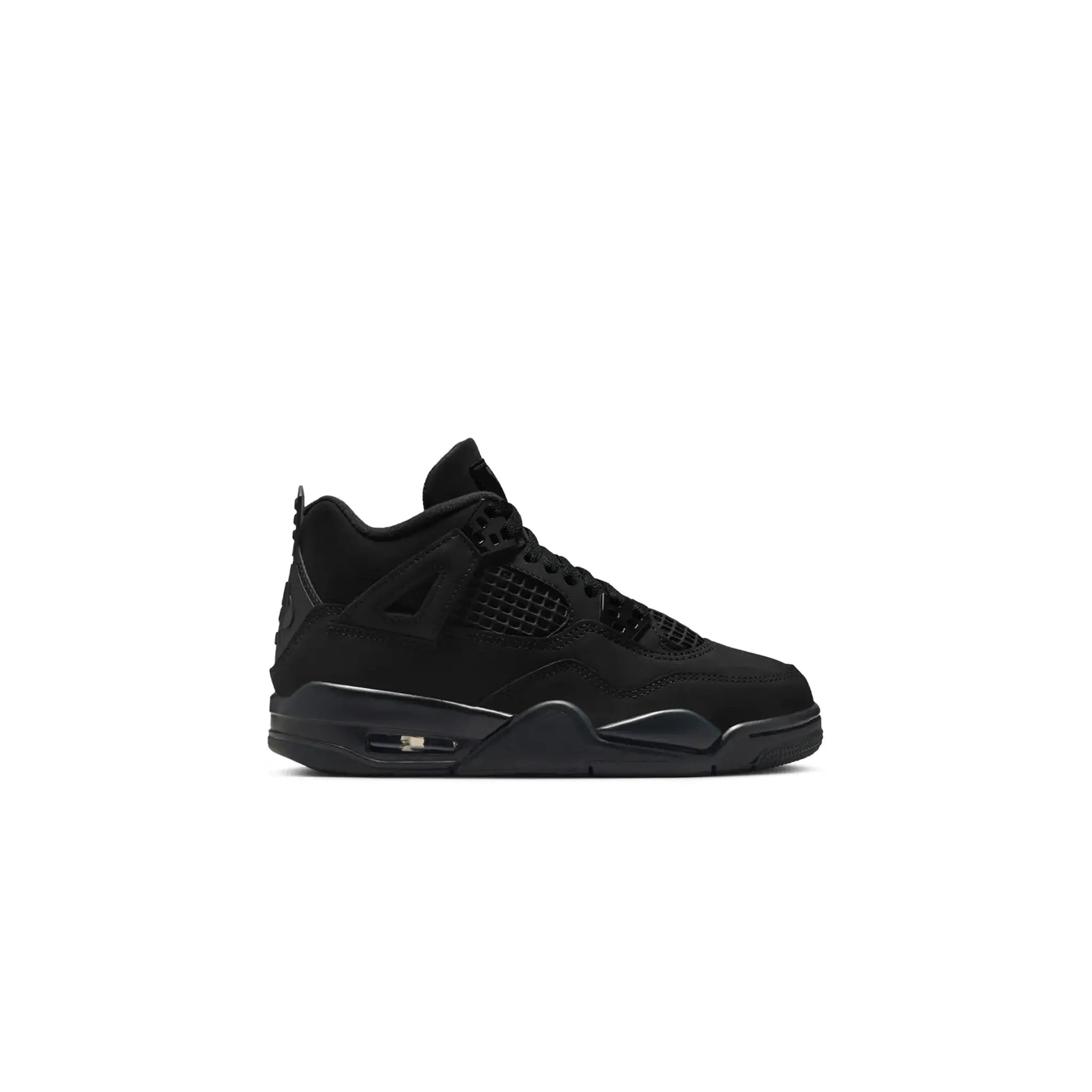 Front View of Air Jordan 4 Retro Black Cat (2025) (PS) IB4388-010